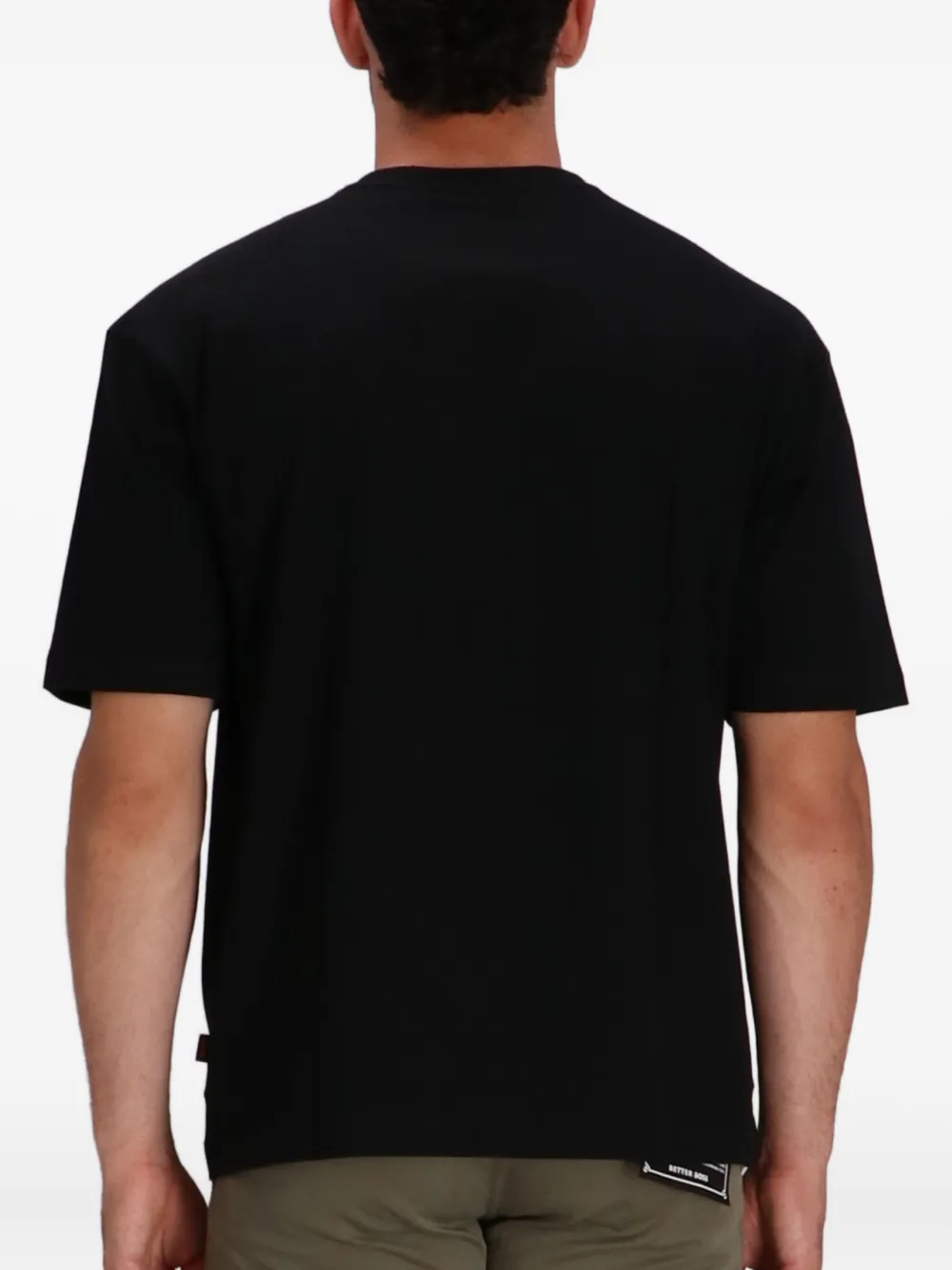 BOSS Katoenen T-shirt met print Zwart