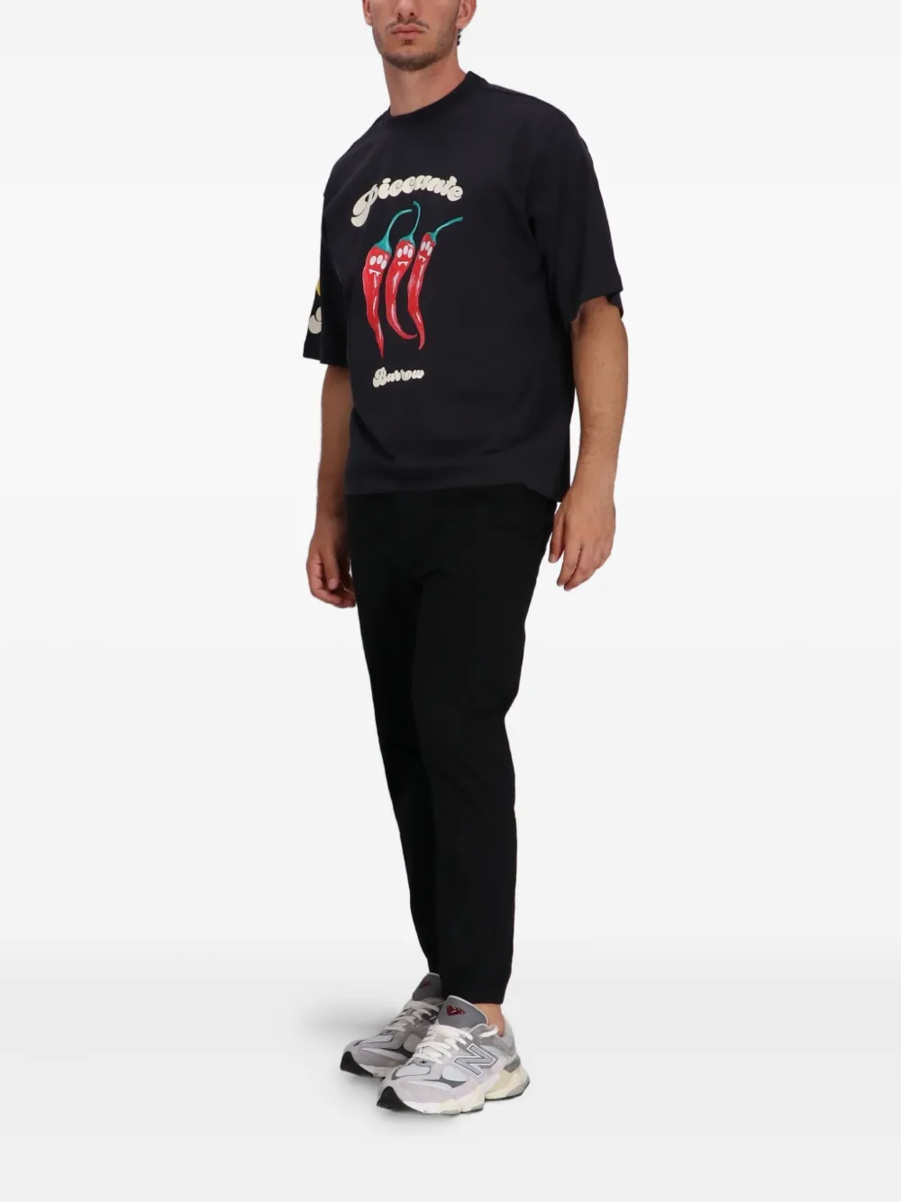 BARROW chilli-print cotton T-shirt - Blauw