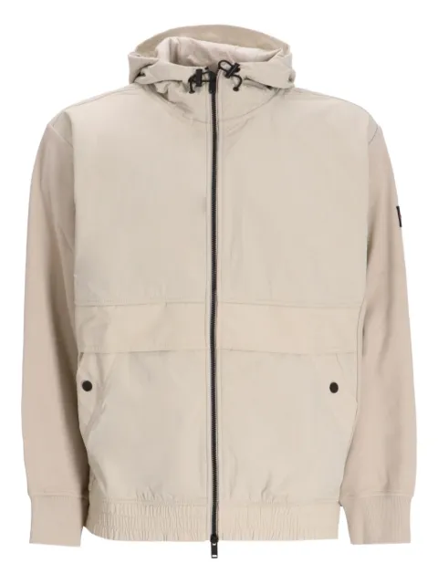 BOSS hooded cotton zip-up jacket