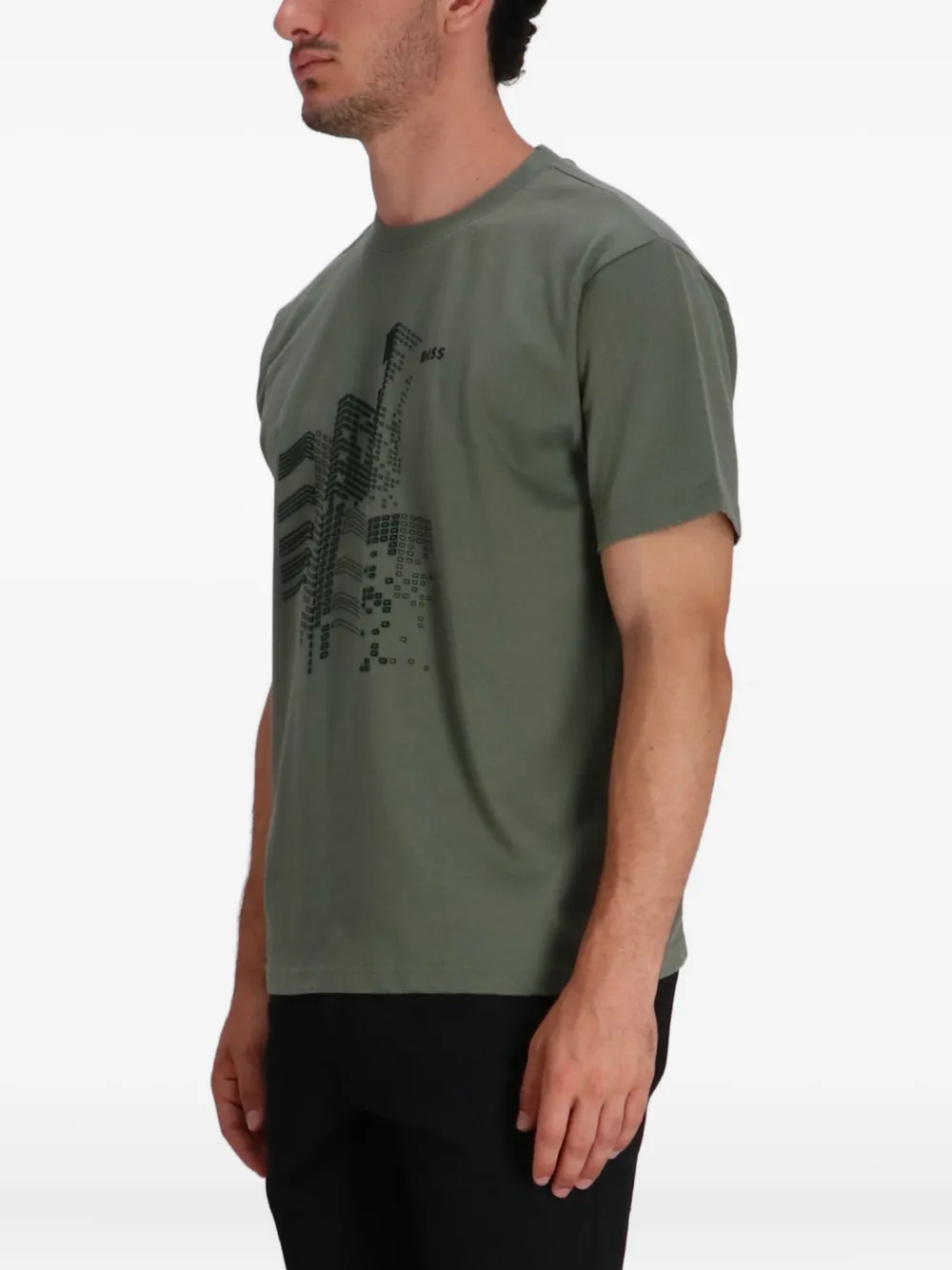 BOSS T-shirt met grafische print Groen