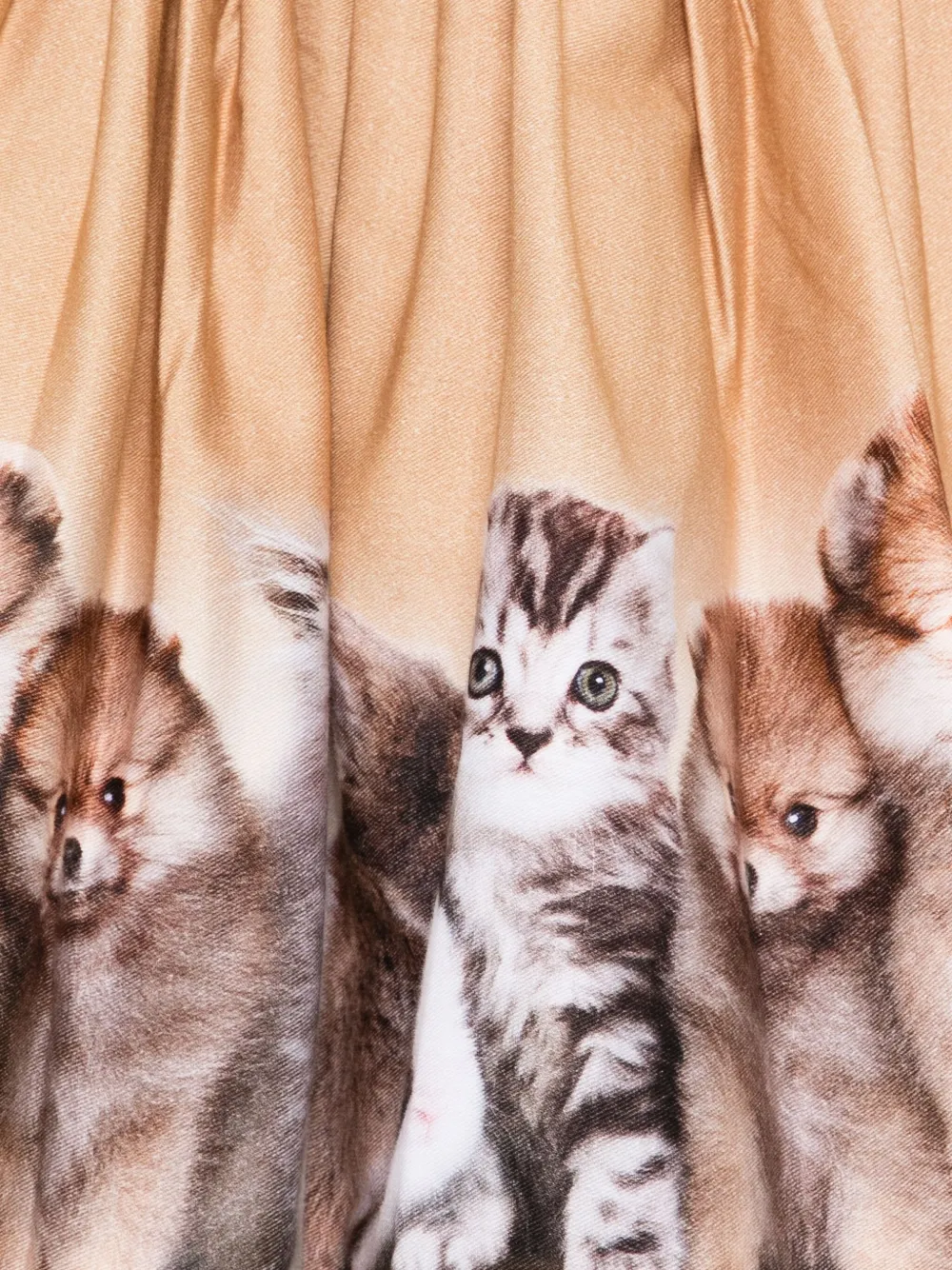 Molo Jurk met dierenprint en lange mouwen Beige