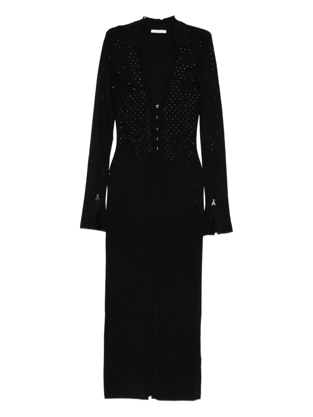 Patrizia Pepe Embellished Button-front Midi Dress In Black