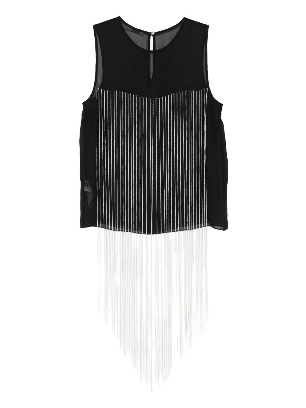 Patrizia Pepe sheer-panel fringed top | Blouses | Image 2