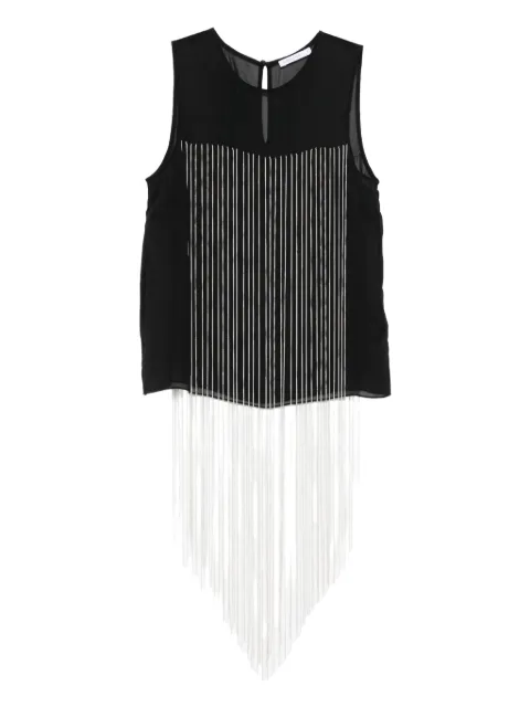 Patrizia Pepe sheer-panel fringed top