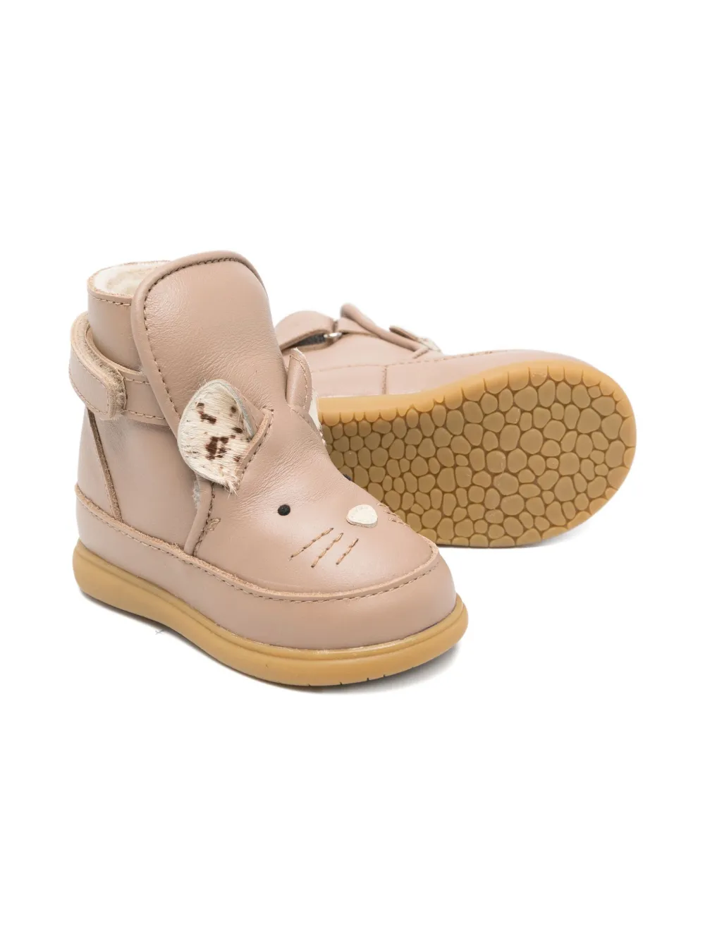 Donsje mouse-design leather boots Neutrals