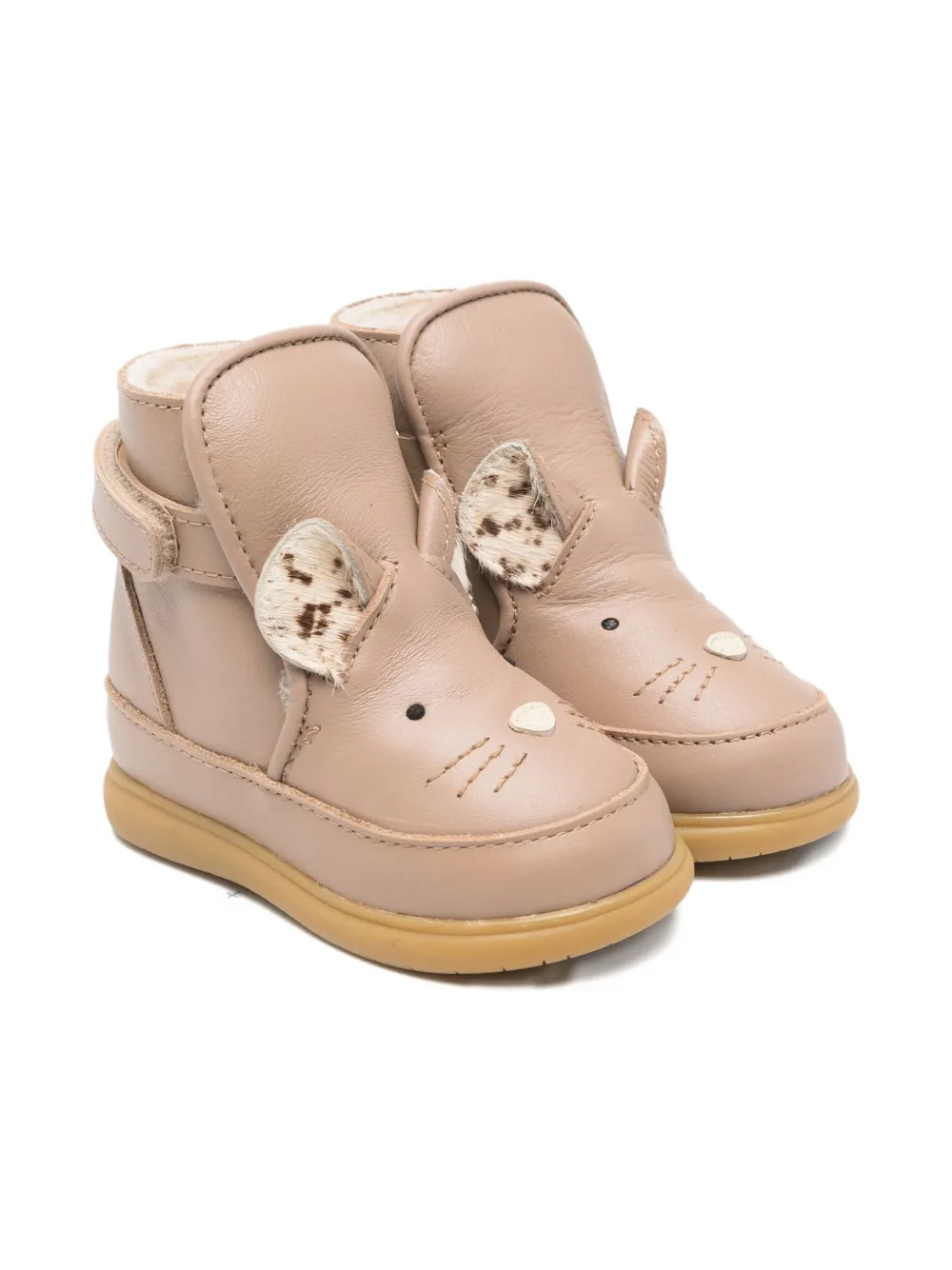Donsje mouse-design leather boots Neutrals