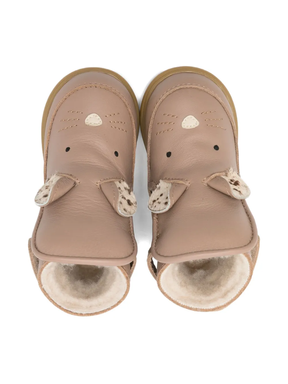 Donsje mouse-design leather boots Neutrals