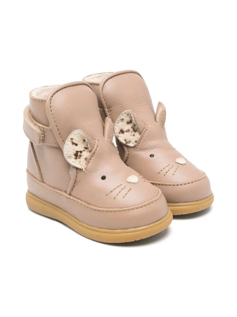 Donsje mouse-design leather boots Neutrals
