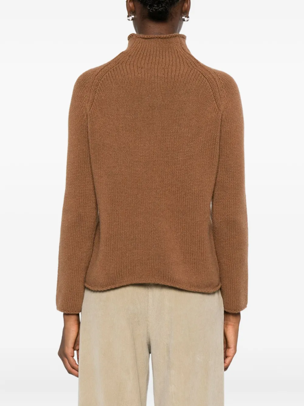 Scaglione Mock-neck Raglan-sleeve Sweater In Brown