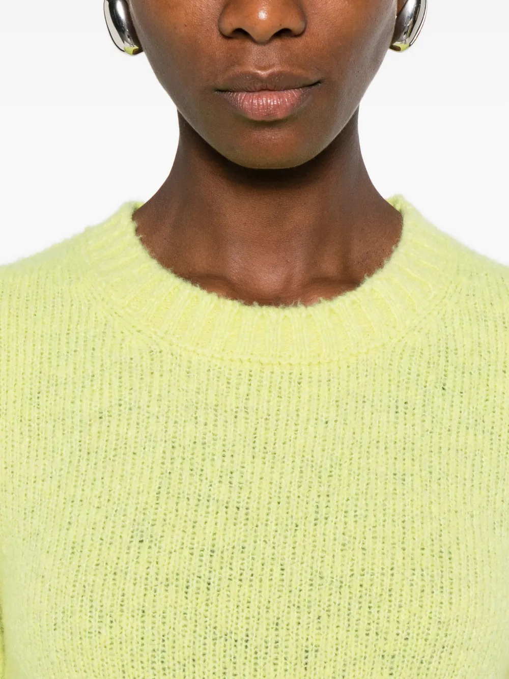 Scaglione Round-neck Long-sleeve Sweater In Yellow