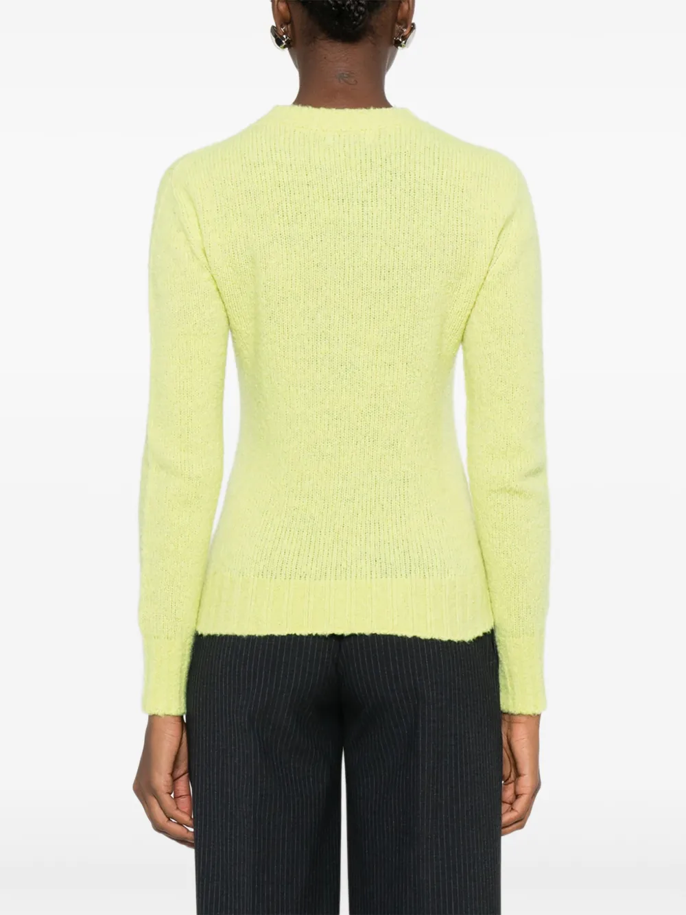 Scaglione Round-neck Long-sleeve Sweater In Yellow