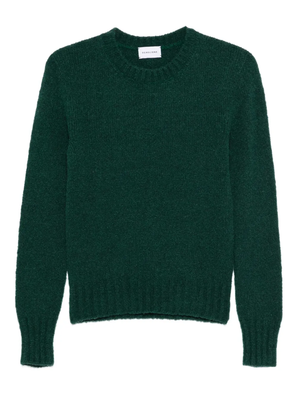 Scaglione Round-neck Puff-sleeve Sweater In Green