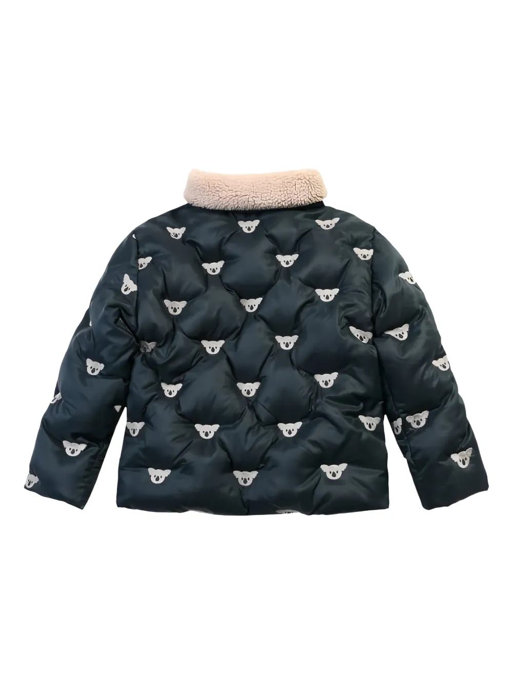 Donsje Gewatteerd jack verfraaid met koala Zwart