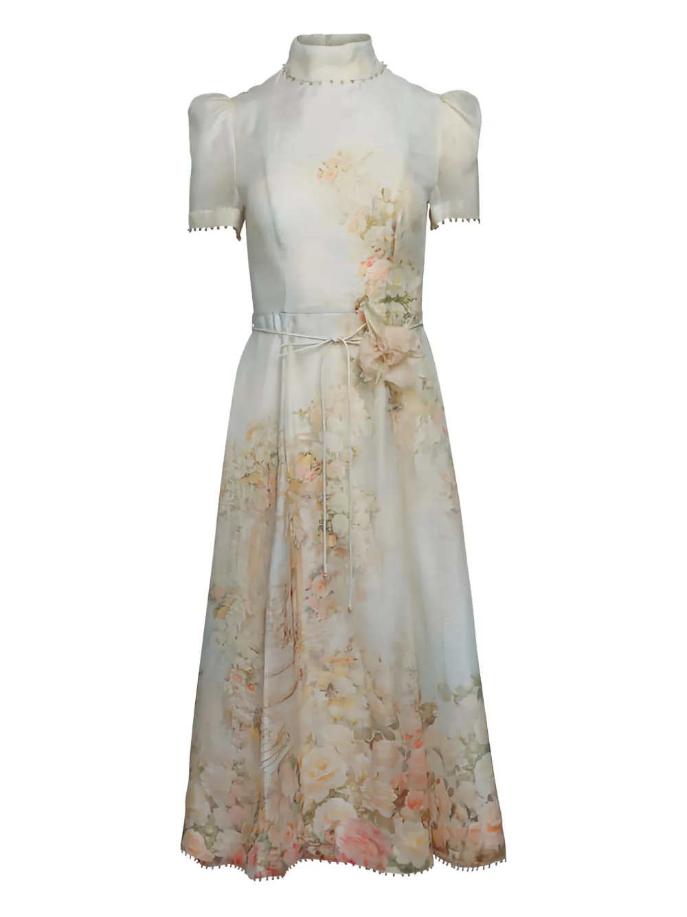 ZIMMERMANN Memento floral-print midi dress - Weiß