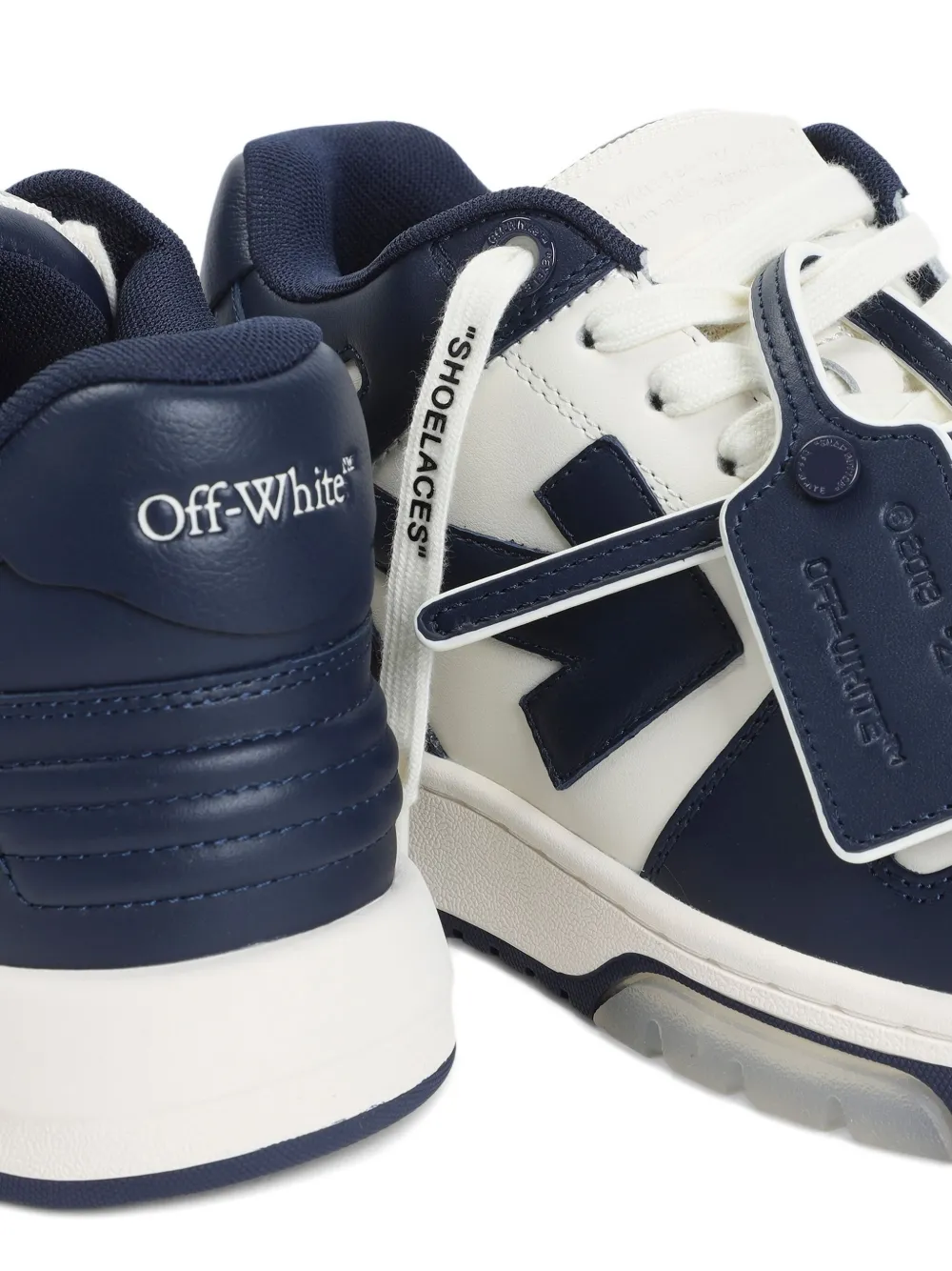 Off-white Out Of Office Arrow-patch Leather Sneakers In Blue