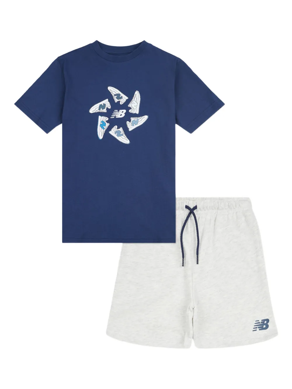 New Balance Kids グラフィック Tシャツ＆ショートパンツ セット - ブルー