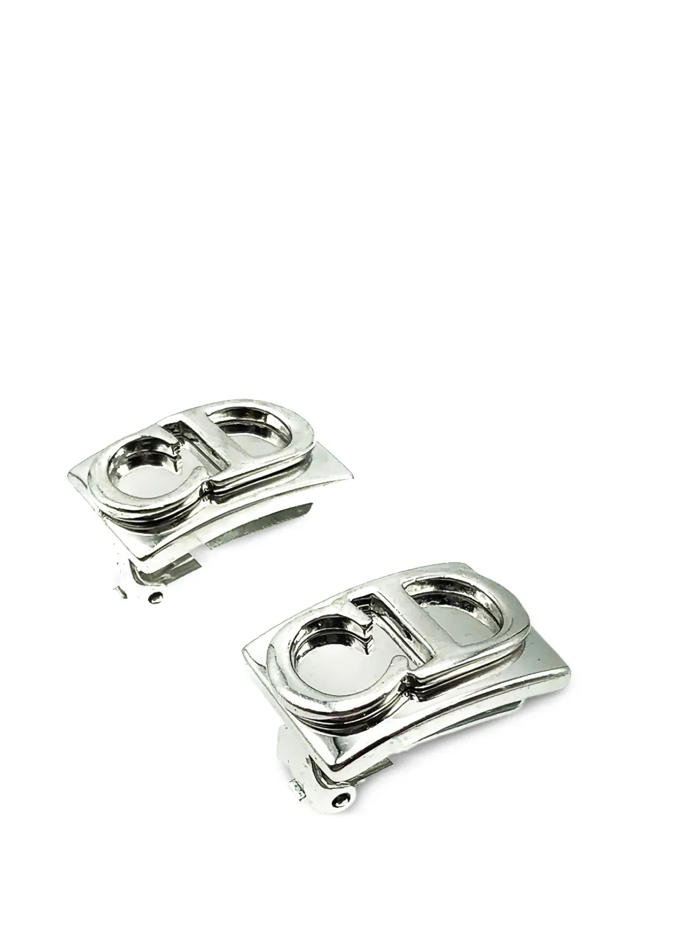 Dior Pre-owned 1980s Logo Earrings in Silver, view 2