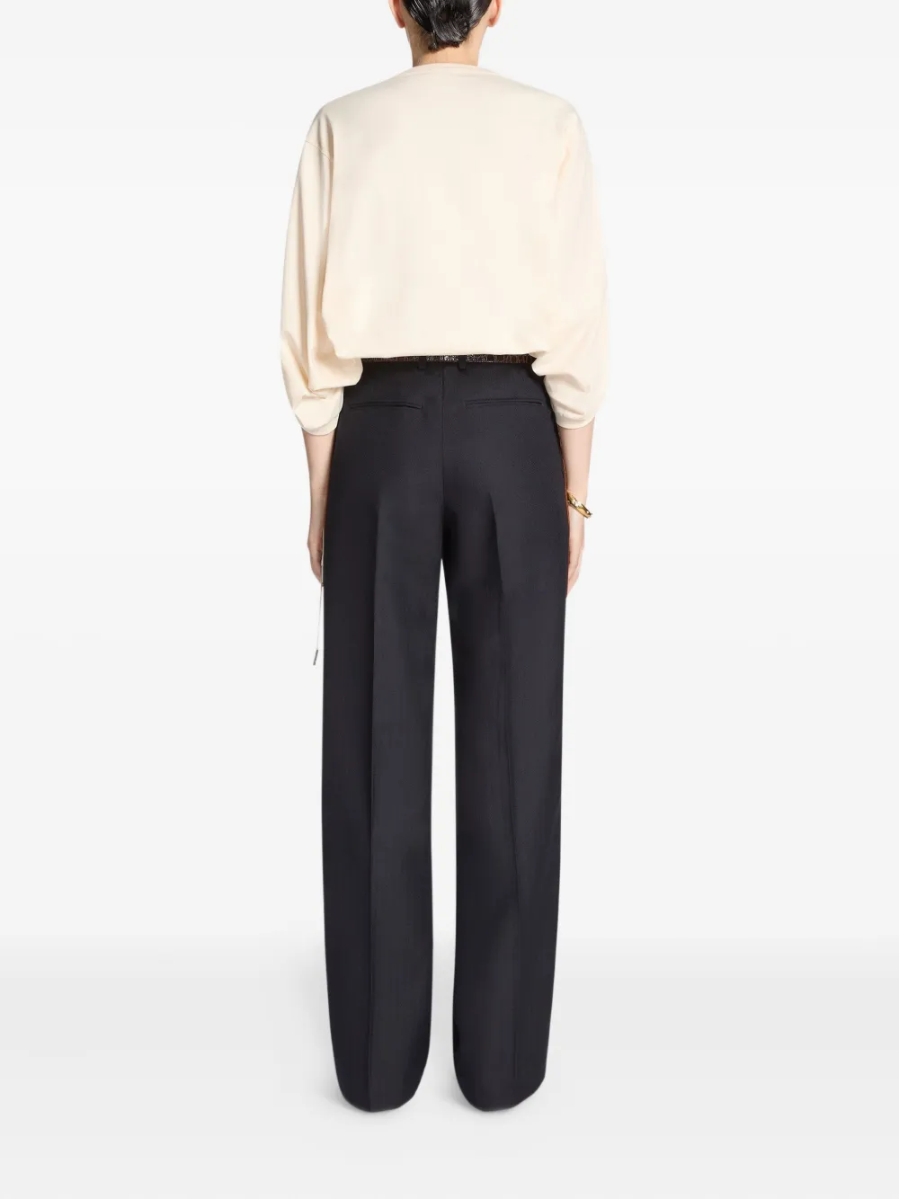 DRIES VAN NOTEN Broek met fluwelen afwerking Blauw