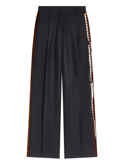 DRIES VAN NOTEN velvet-trim trousers