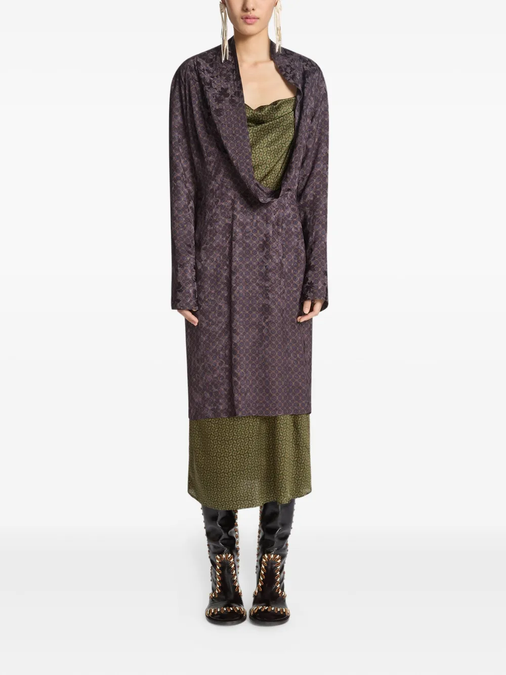 DRIES VAN NOTEN Gelaagde midi-jurk - Rood