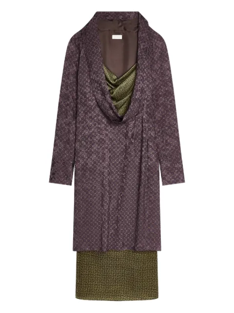 DRIES VAN NOTEN layered patterned midi dress