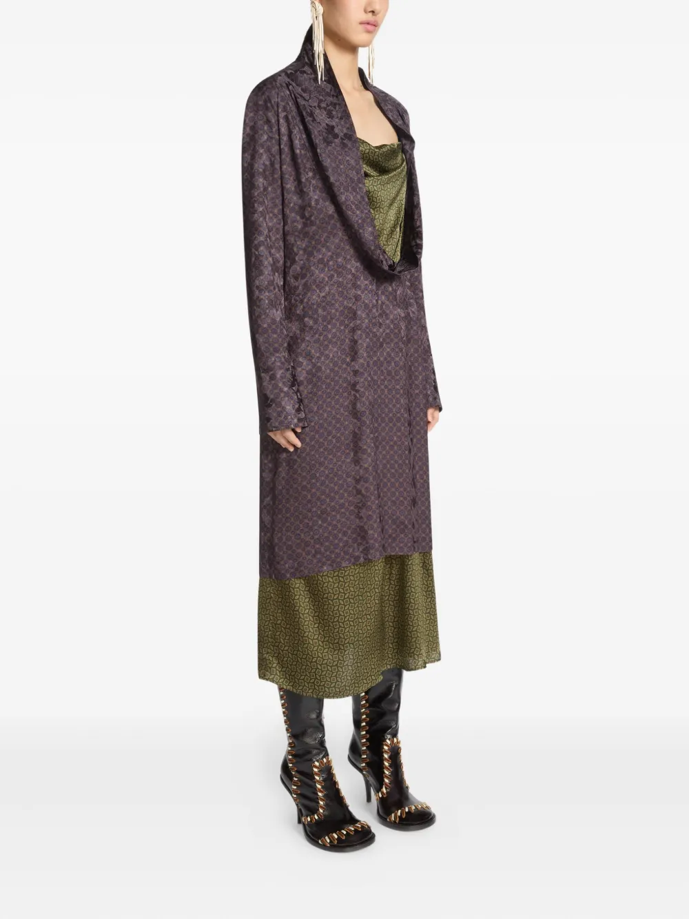 DRIES VAN NOTEN Gelaagde midi-jurk Rood