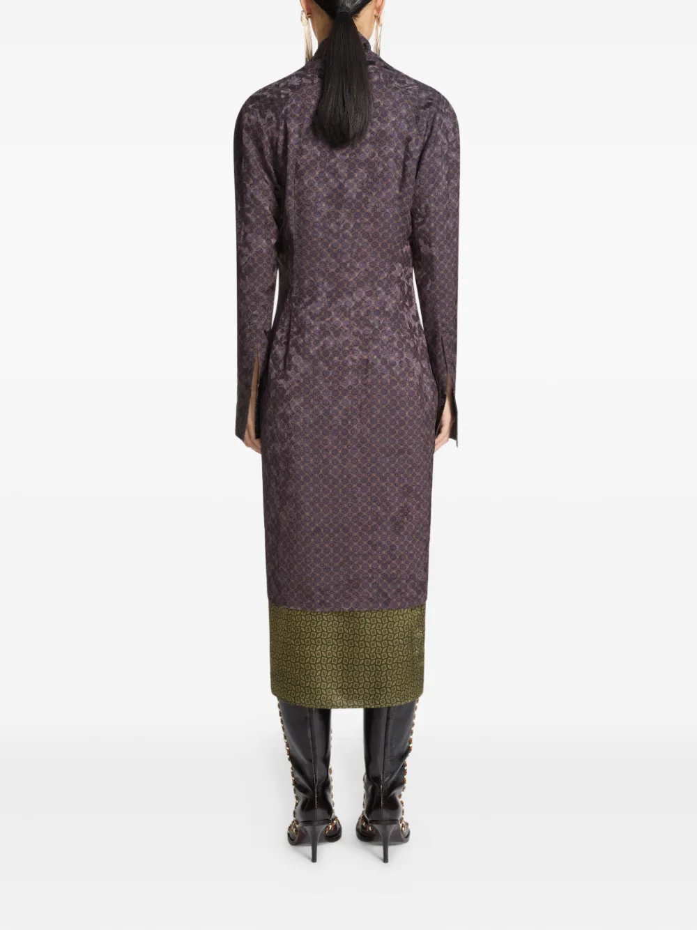 DRIES VAN NOTEN Gelaagde midi-jurk Rood