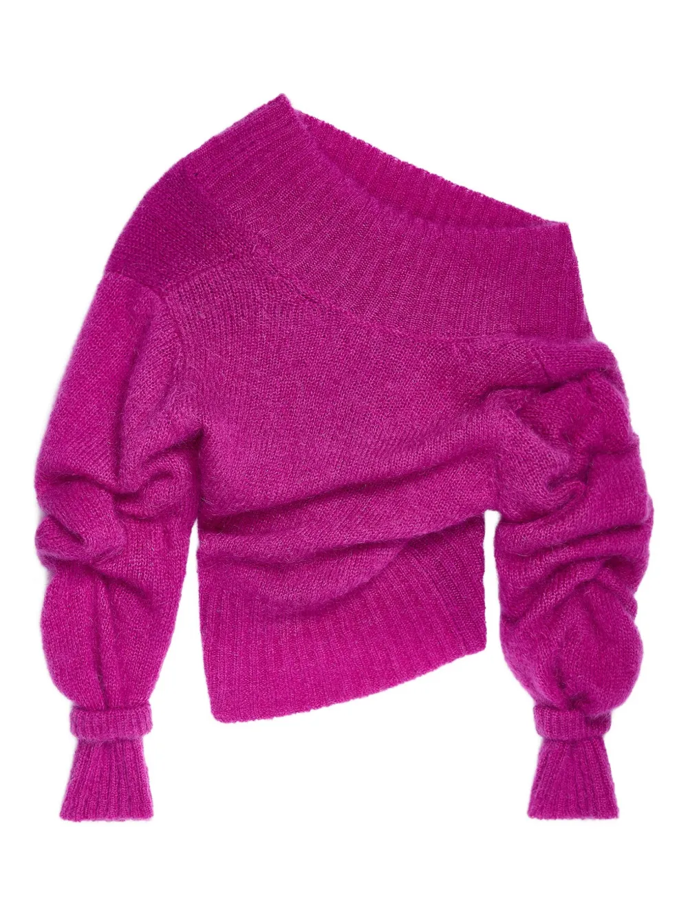 Dries Van Noten Asymmetric-neck Long-sleeve Sweater In Pink