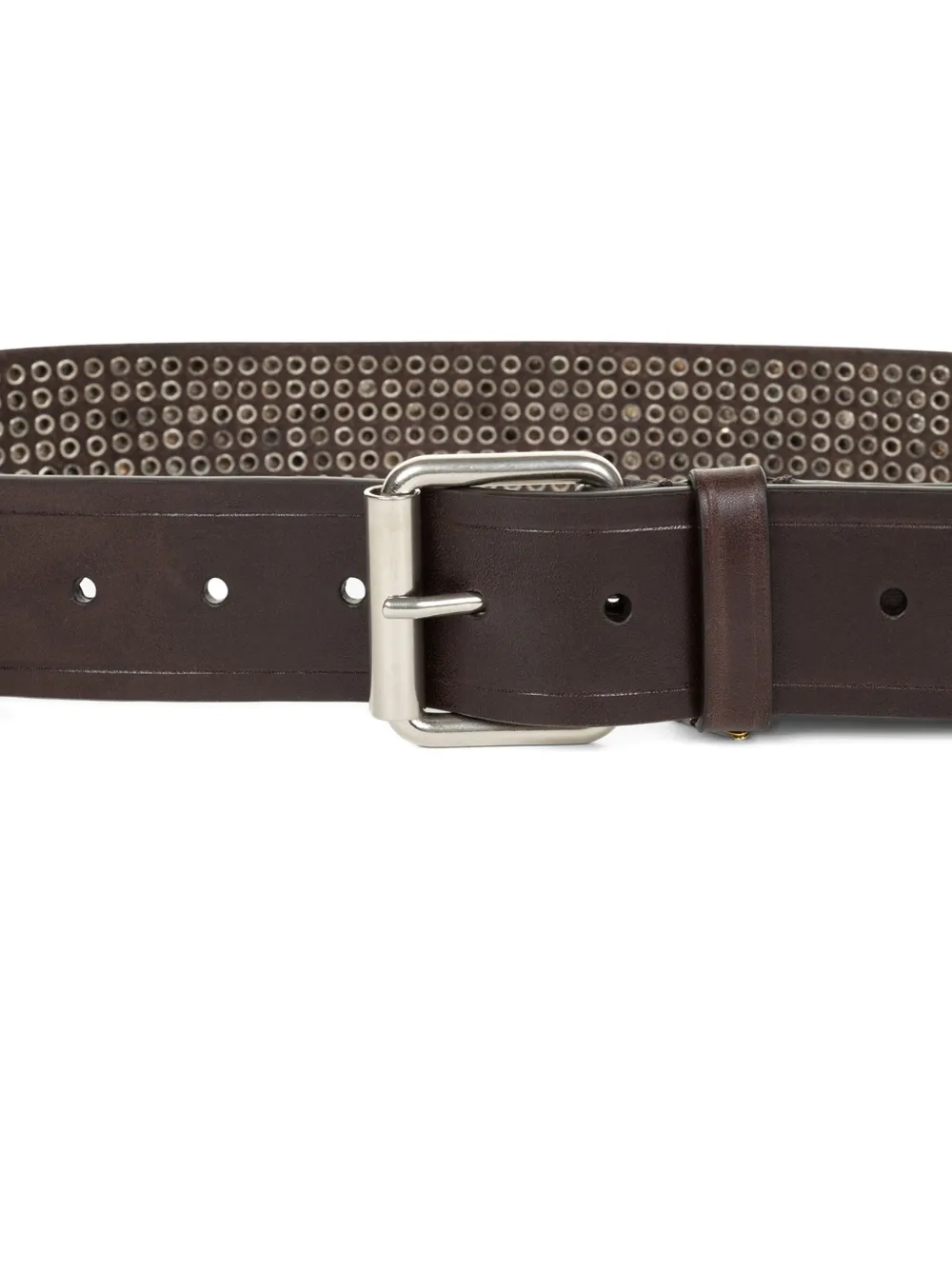 DRIES VAN NOTEN studded leather belt - Bruin