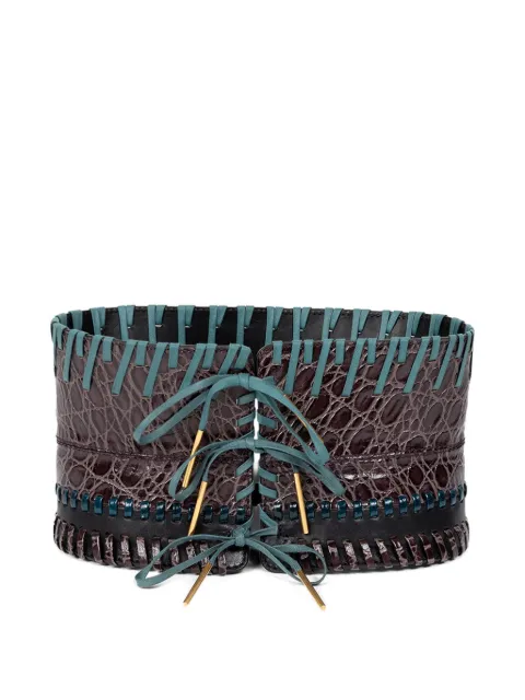 DRIES VAN NOTEN whipstitch-embellished corset belt