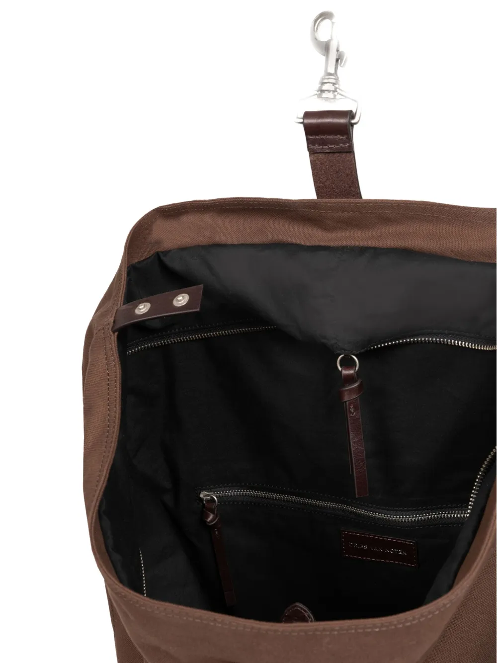 Dries Van Noten Leather-trim Backpack In Brown