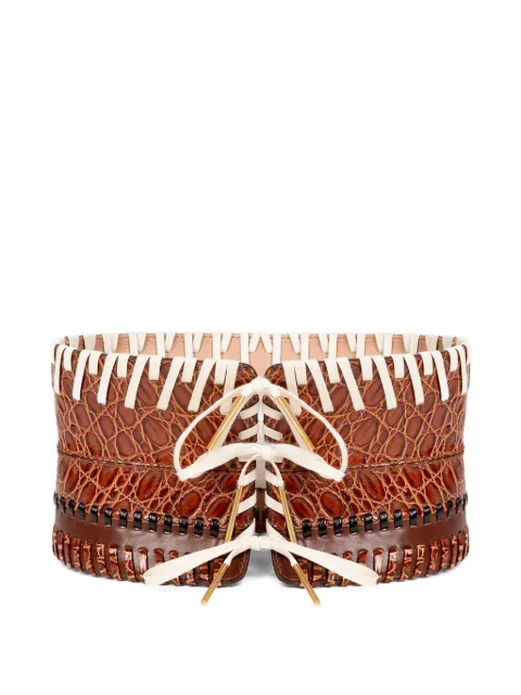 DRIES VAN NOTEN whipstitch-embellished corset belt