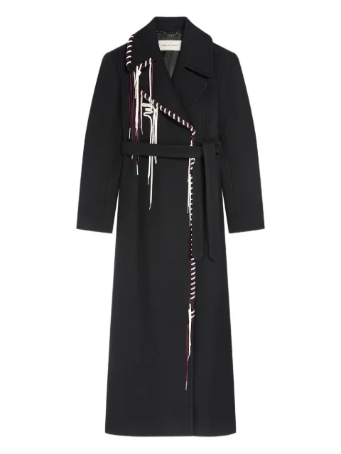 DRIES VAN NOTEN abrigo con detalles sobrehilados