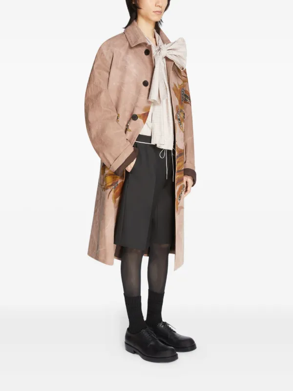 DRIES VAN NOTEN floral-print Coat | Pink | FARFETCH