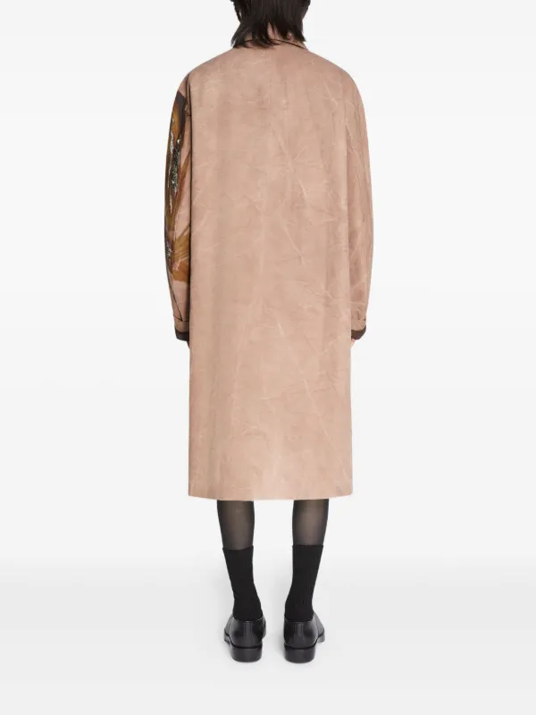 DRIES VAN NOTEN floral-print Coat | Pink | FARFETCH