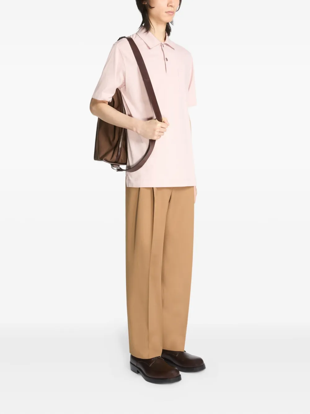 DRIES VAN NOTEN leather-strap shoulder bag - Bruin