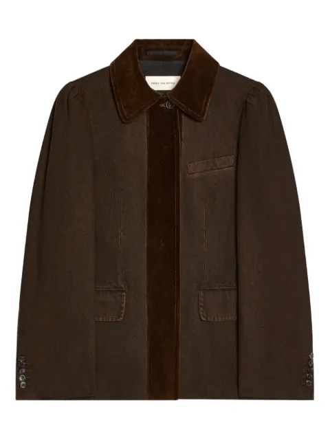 DRIES VAN NOTEN blazer con ribete de terciopelo