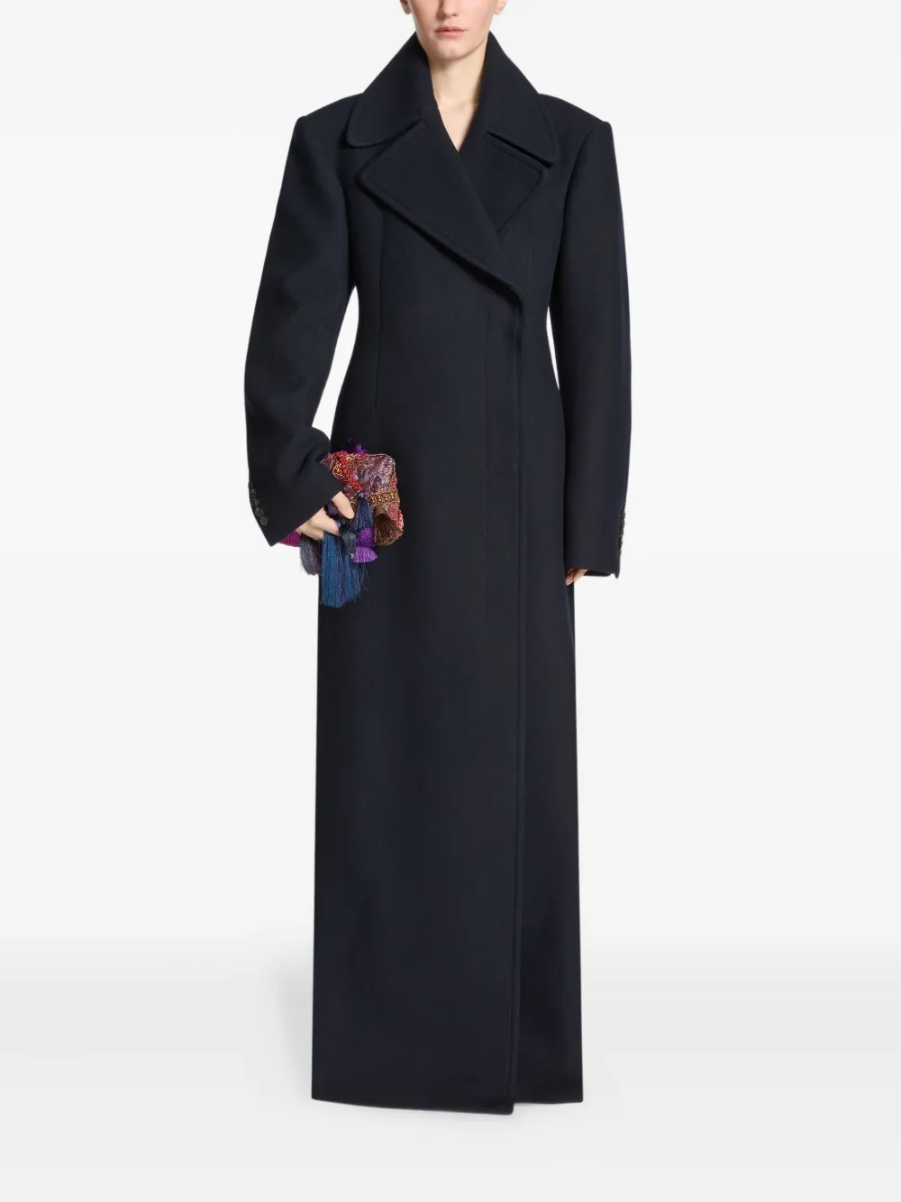 DRIES VAN NOTEN Jas met ceintuur en dubbele rij knopen - Blauw