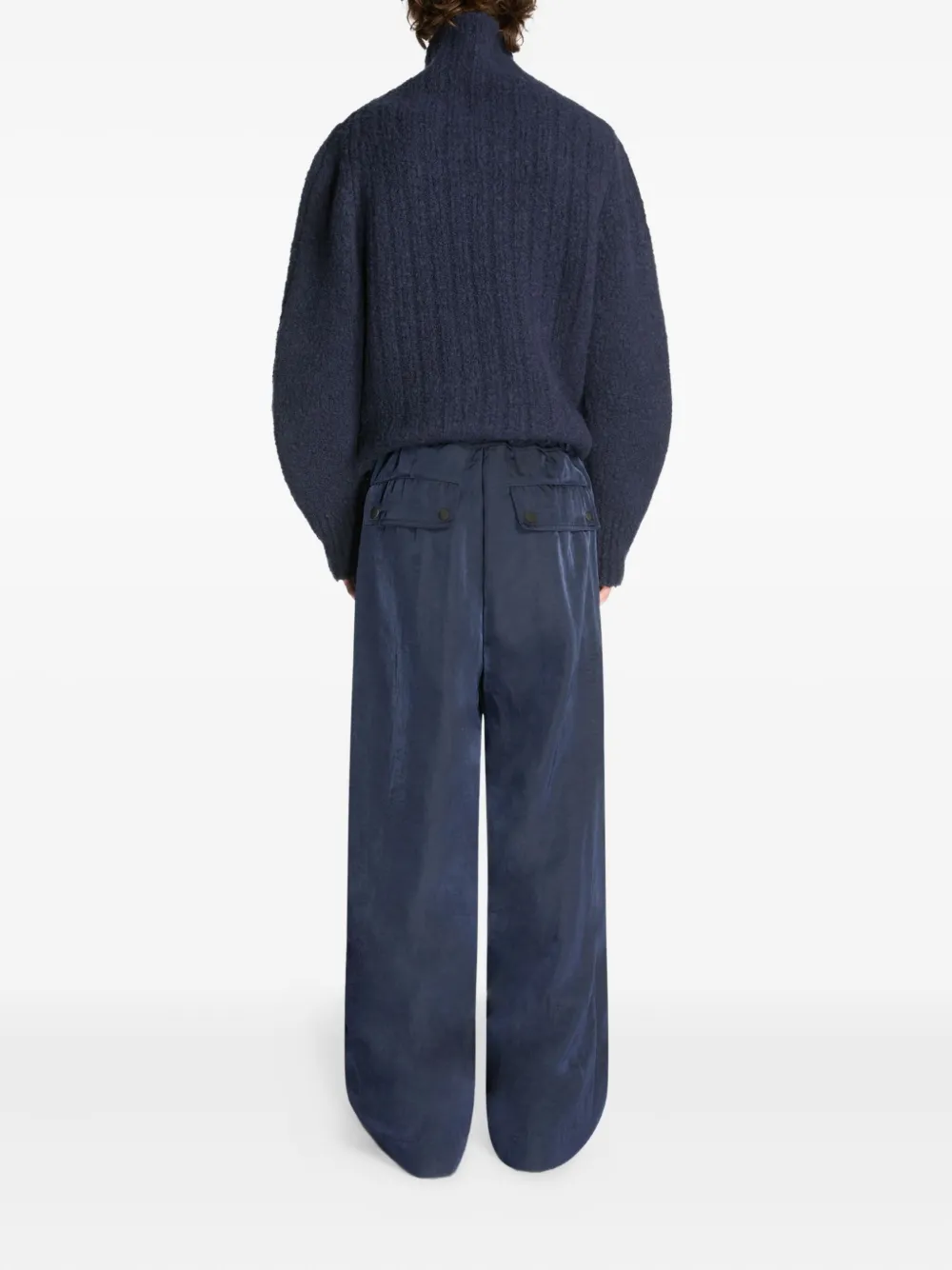 Dries Van Noten Drawstring Side-pocket Trousers In Blue