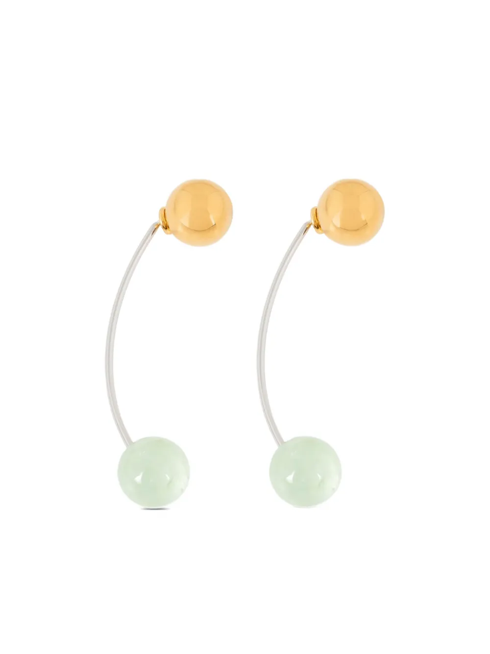 Dries Van Noten Chain Stud Earrings In Gold