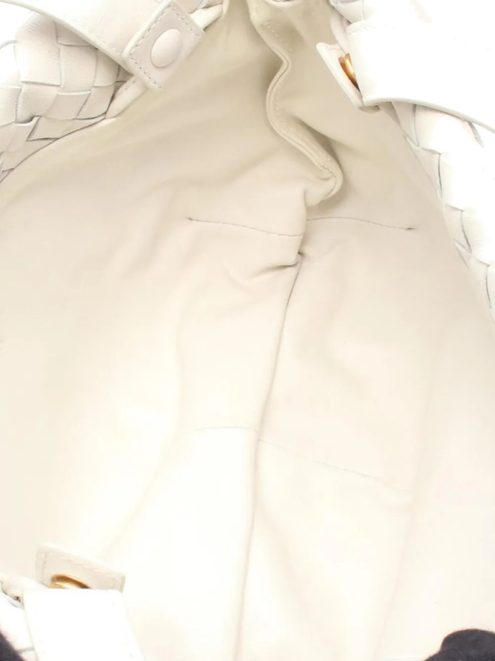Pre-owned Bottega Veneta 2012-2025 Small Nappa Intrecciato Bulb Shoulder Bag In White