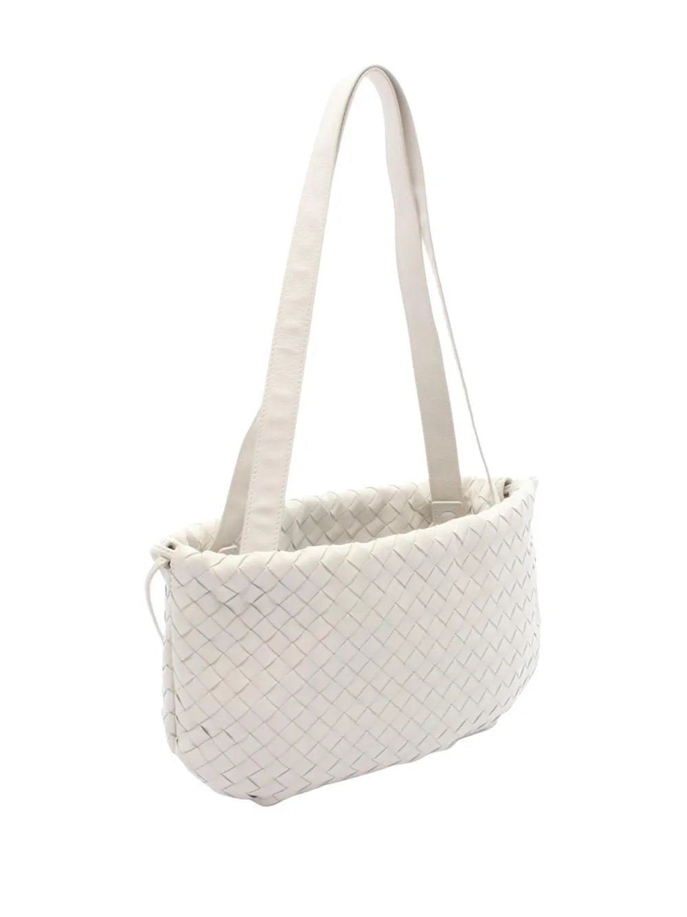 Pre-owned Bottega Veneta 2012-2025 Small Nappa Intrecciato Bulb Shoulder Bag In White