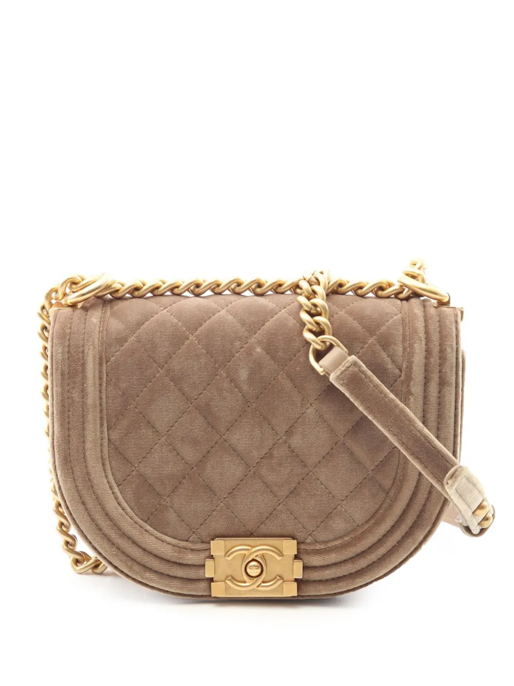 CHANEL Pre-Owned 2021-2025 スモール マトラッセ ベルベット ボーイ メッセンジャー ショルダーバッグ - CHANEL Pre-Owned 2021-2025 スモール マトラッセ ベルベット ボーイ メッセンジャー ショルダーバッグ -
