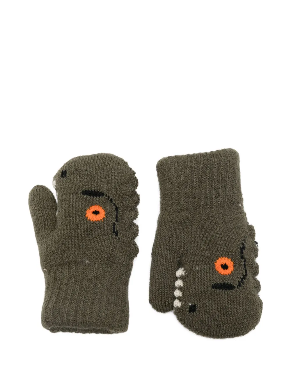 Molo dinosaur-face mittens | Green | Image 1