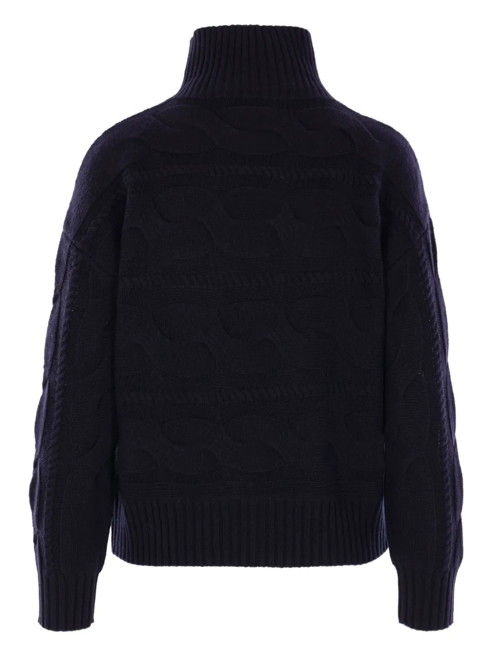 Max Mara High-neck Cable-knit Sweater In Blue