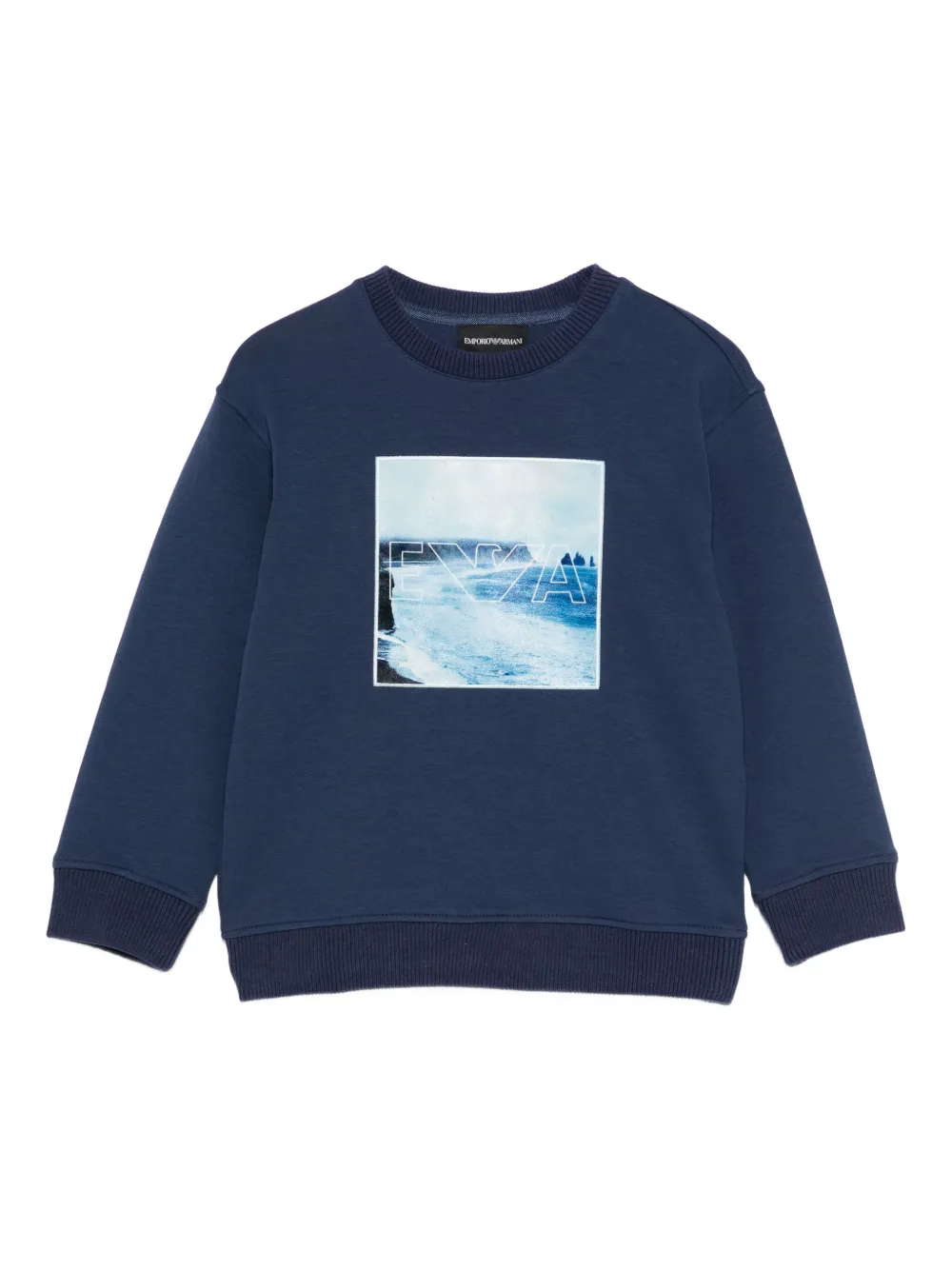 Emporio Armani Kids seascape-print sweatshirt | Blue | Image 1