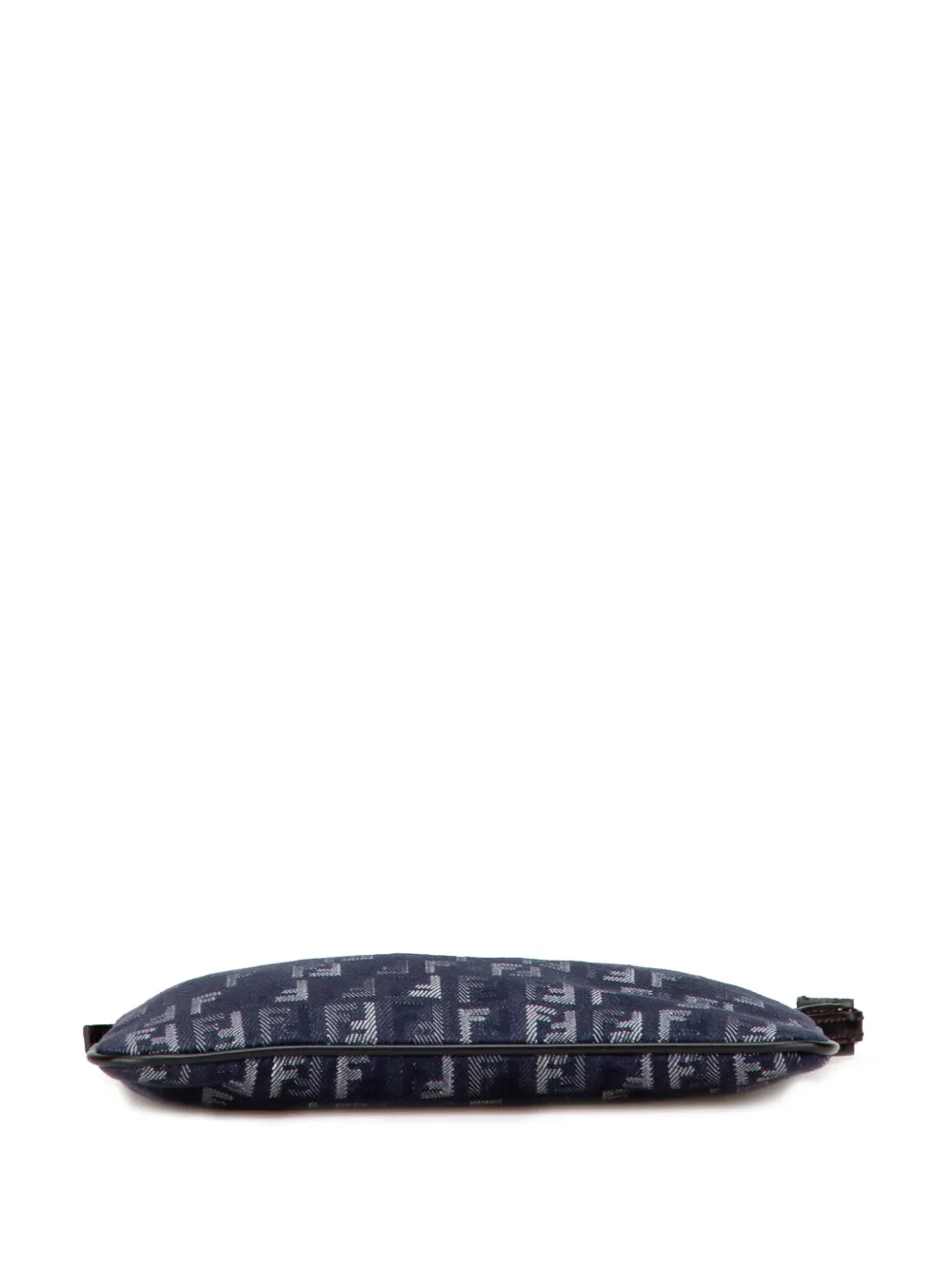 Pre-owned Fendi 2000-2010 Zucchino Denim Crossbody Bag In Blue