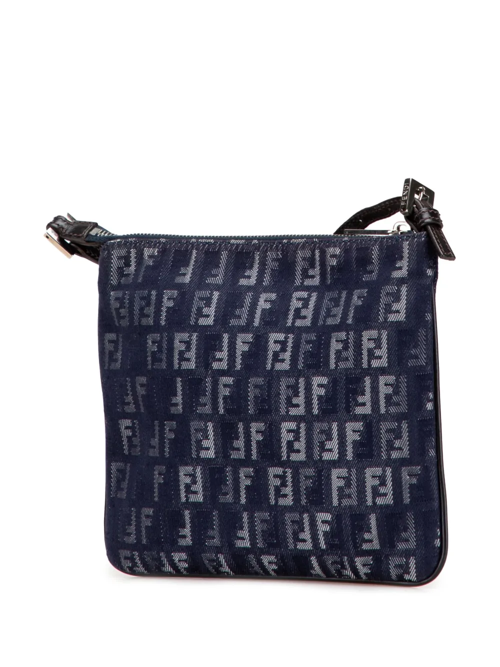 Pre-owned Fendi 2000-2010 Zucchino Denim Crossbody Bag In Blue