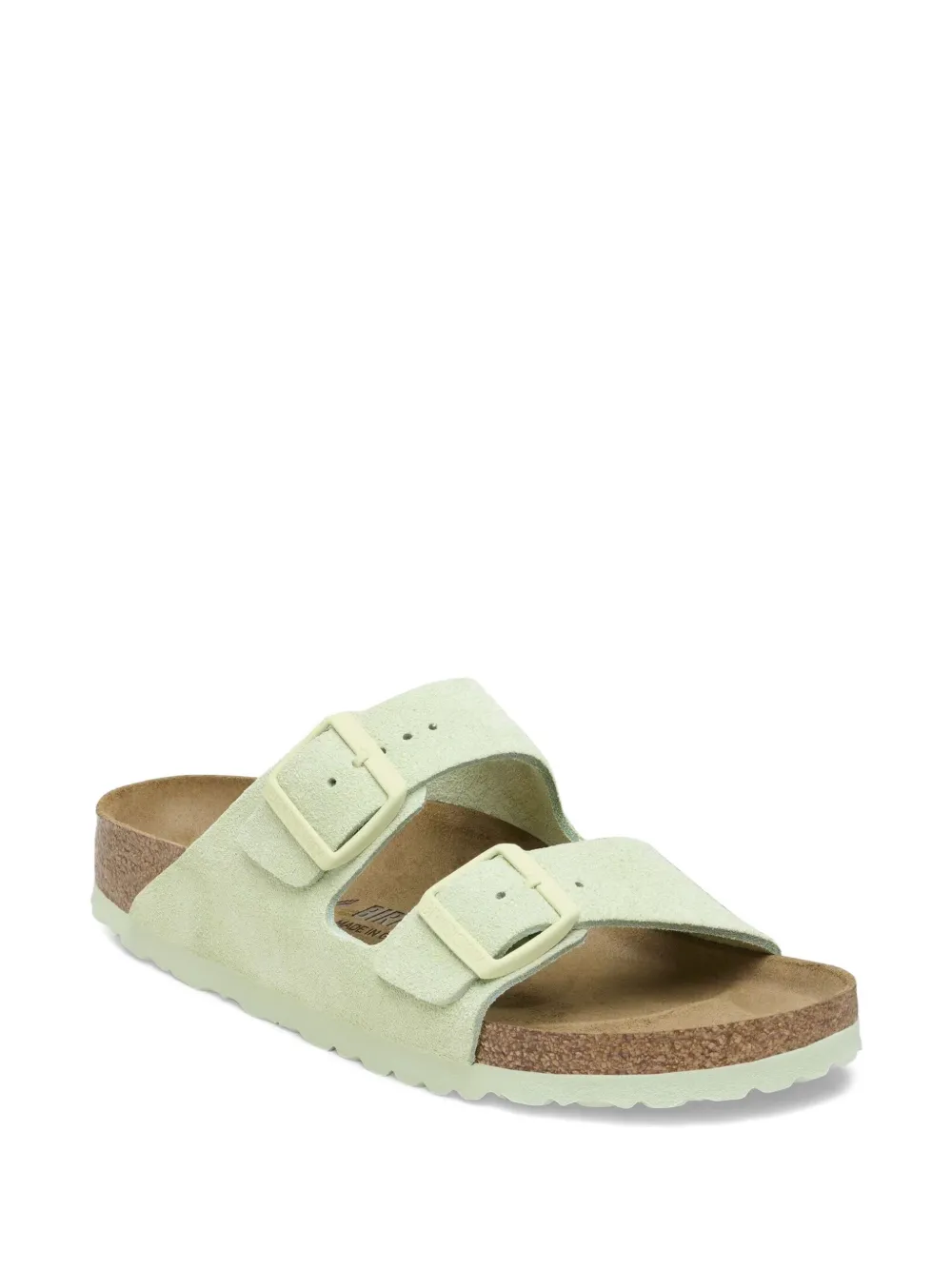 Birkenstock Suède sandalen met dubbele gesp - Groen