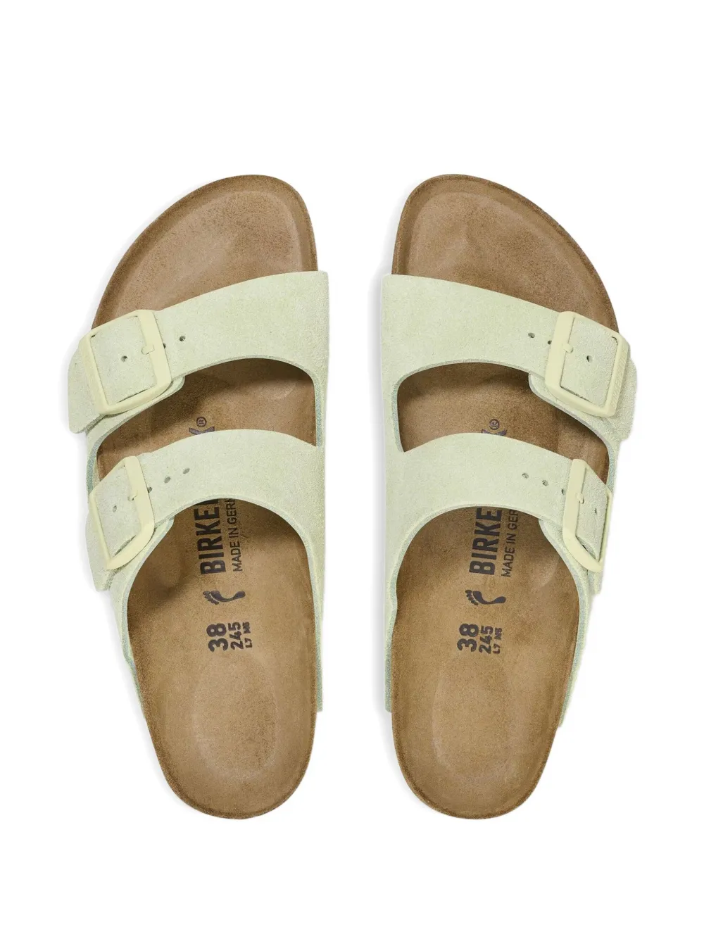 Birkenstock Arizona double-buckle suede sandals Green